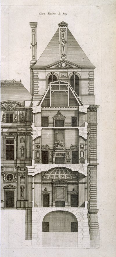 Het Paviljoen van de Koning in het Louvre, uit 